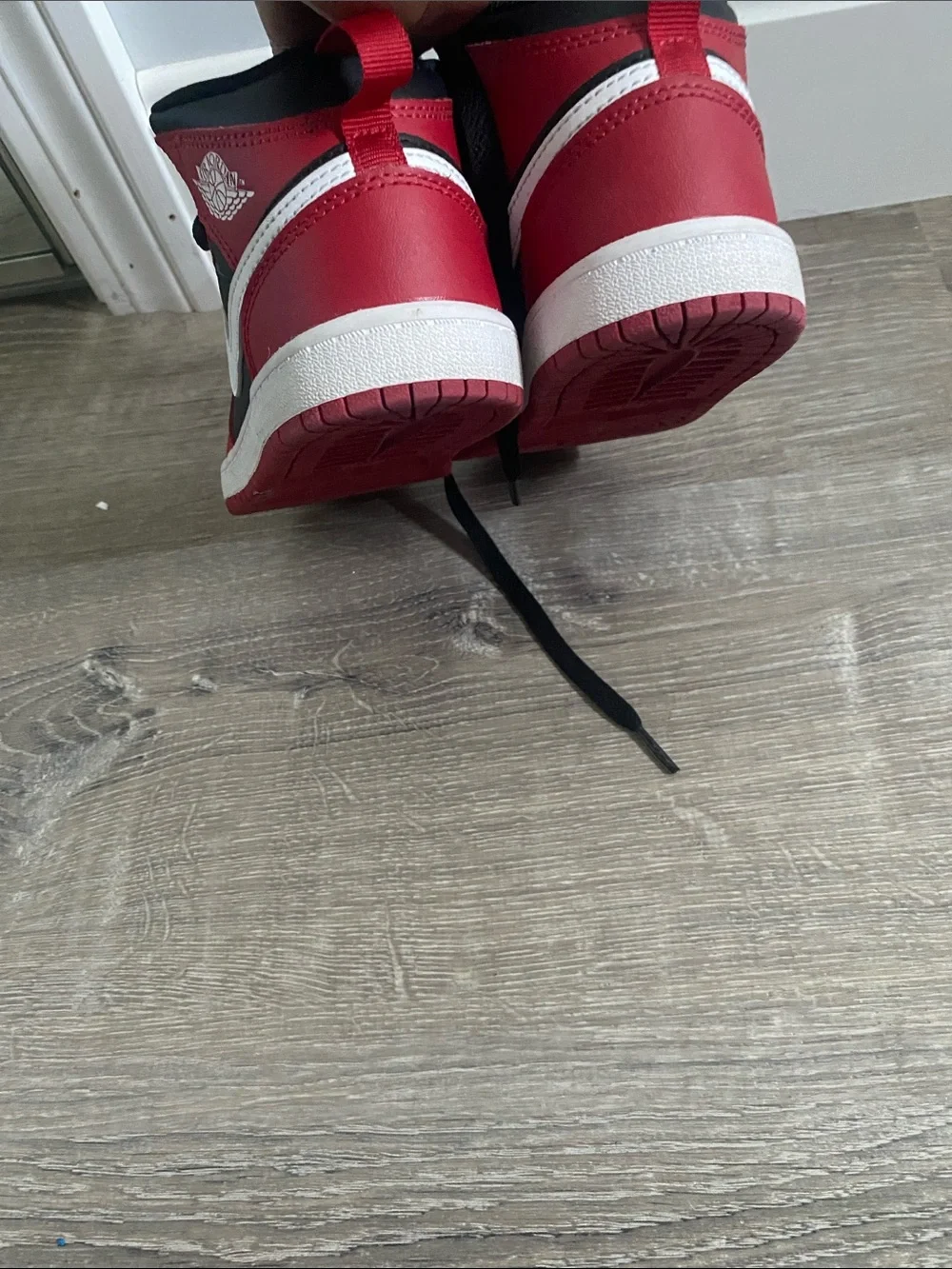 Jordan Kids' Black and Red High-Top Sneakers